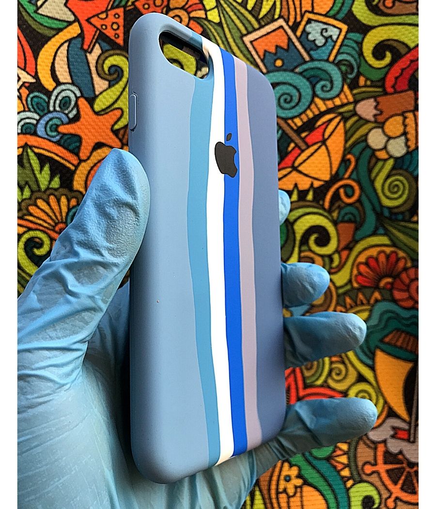 Buy M Cart Blue, Rainbow Silicone Slim Back Cover Case For Iphone 7, Iphone  8 Online at Best Prices in India - JioMart.