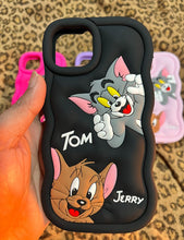 Load image into Gallery viewer, Black T&amp;J Cartoon cute silicone case for Apple Iphone 14 Pro
