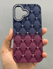 Load image into Gallery viewer, Ombre Blue Wine Diamond Flower Case For Apple Iphone 16
