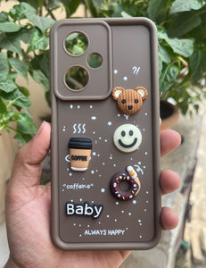 Brown Coffee Silicone Designer Case For Oneplus Nord Ce 3 Lite