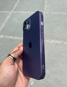 Deep Purple Electroplated Chrome Glass Lense Case For Apple Iphone 14