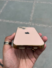 Load image into Gallery viewer, Golden Electroplated Chrome Glass Lense Case For Apple Iphone 15 Plus
