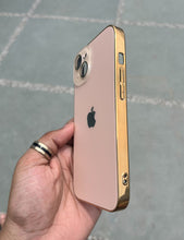 Load image into Gallery viewer, Golden Electroplated Chrome Glass Lense Case For Apple Iphone 15 Plus
