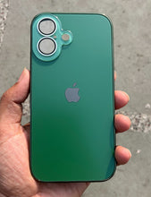 Load image into Gallery viewer, Deep Green Electroplated Chrome Glass Lense Case For Apple Iphone 16
