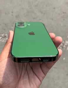 Deep Green Electroplated Chrome Glass Lense Case For Apple Iphone 16