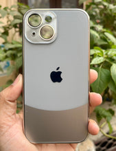 Load image into Gallery viewer, Grey Leather 2in1 Glass Lense Case For Apple Iphone 15
