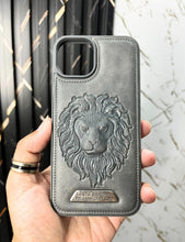 Load image into Gallery viewer, Titanium Grey Lion Engraved Luxury Designer Case For Apple Iphone 14
