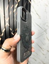 Load image into Gallery viewer, Titanium Grey Lion Engraved Luxury Designer Case For Apple Iphone 14
