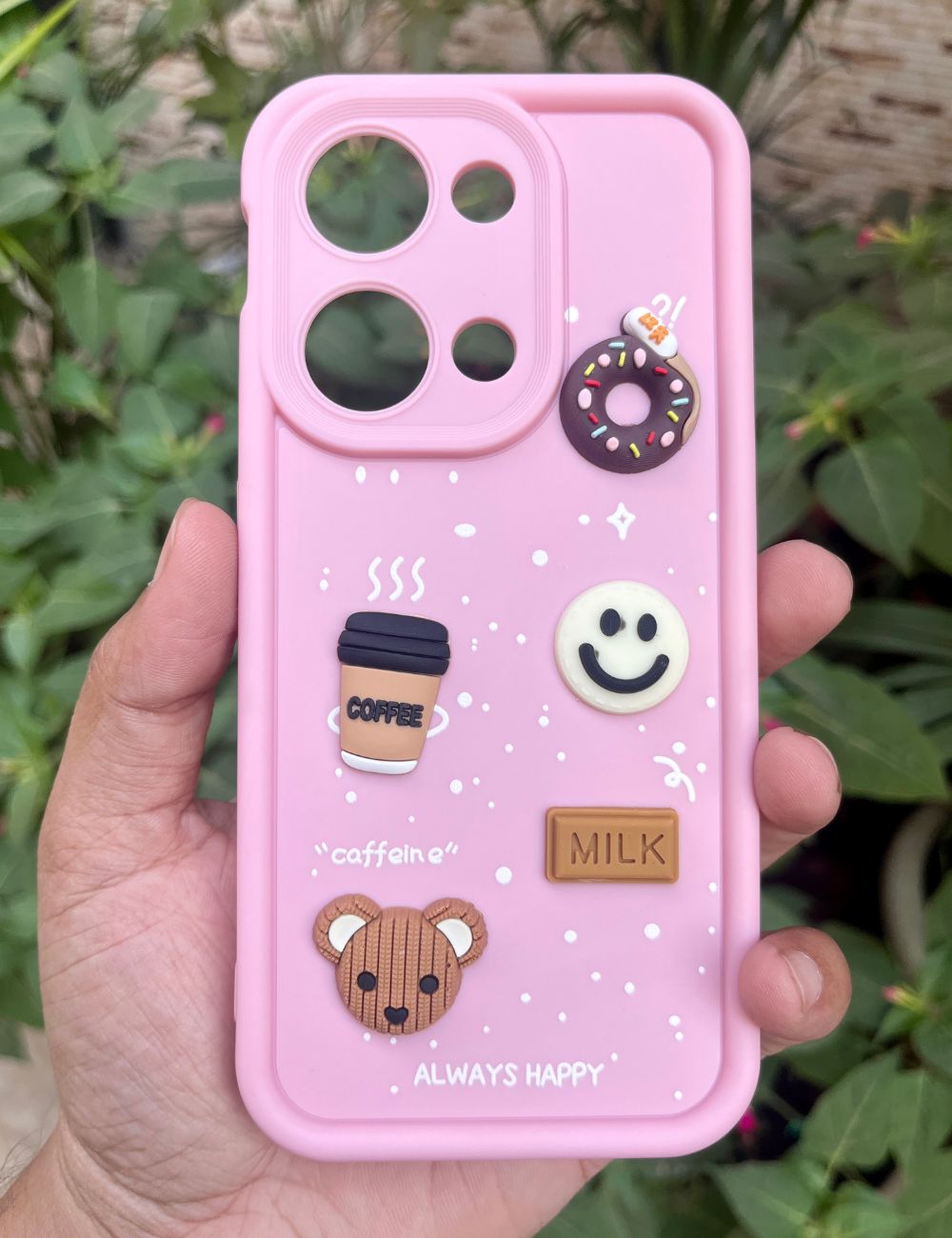 Pink Coffee Silicone Designer Case For Oneplus Nord 3