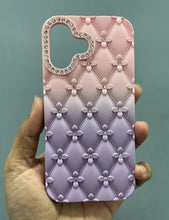 Load image into Gallery viewer, Ombre Pink Purple Diamond Flower Case For Apple Iphone 16
