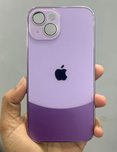 Load image into Gallery viewer, Purple Leather 2in1 Glass Lense Case For Apple Iphone 13
