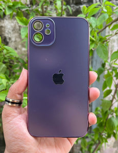 Deep Purple Electroplated Chrome Glass Lense Case For Apple Iphone 12