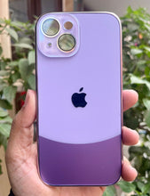 Load image into Gallery viewer, Purple Leather 2in1 Glass Lense Case For Apple Iphone 15
