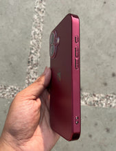 Load image into Gallery viewer, Deep Red Electroplated Chrome Glass Lense Case For Apple Iphone 16
