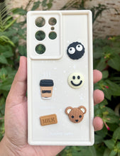 Load image into Gallery viewer, White Coffee Silicone Designer Case For Samsung Galaxy S23 Ultra
