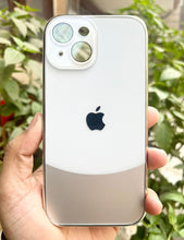 Load image into Gallery viewer, White Leather 2in1 Glass Lense Case For Apple Iphone 15
