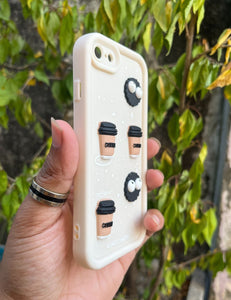 White Coffee Silicone Designer Case For Apple Iphone 7/8