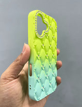 Load image into Gallery viewer, Ombre Yellow Green Diamond Flower Case For Apple Iphone 16 Plus
