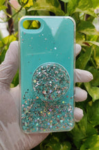 Load image into Gallery viewer, Sea Green Shimmer case with Popsocket for Apple Iphone 6/6s
