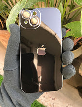 Load image into Gallery viewer, Black 6D chrome with lense silicone case for Apple Iphone 13
