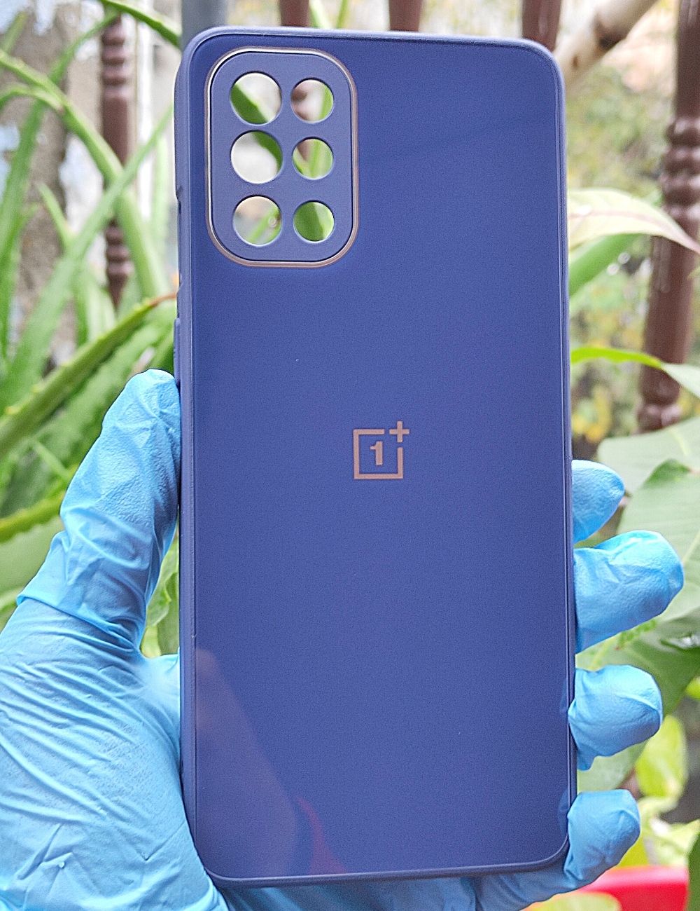 Blue glass camera protector premium case for OnePlus 8T/9R