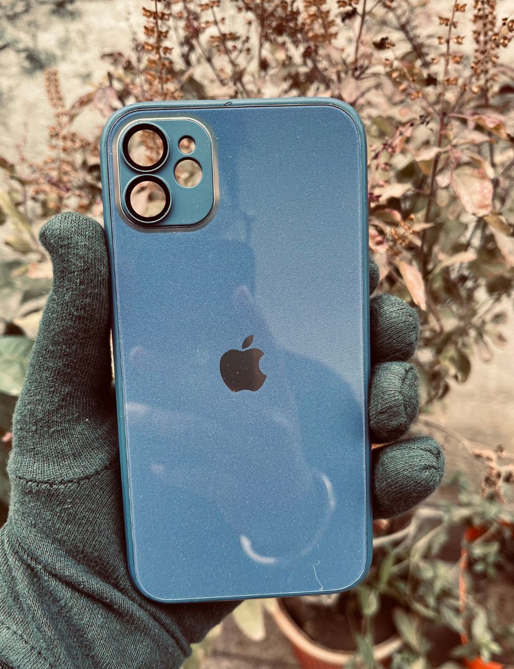 Blue 9D glass camera lense premium case for Apple Iphone 11