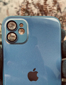 Blue 9D glass camera lense premium case for Apple Iphone 11