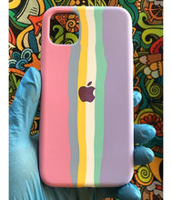 Load image into Gallery viewer, Pink Rainbow Luxury silicone case for Apple Iphone 11 PRO
