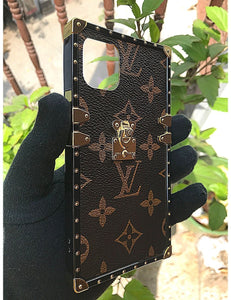 Luxury LV Leather iPhone Case with Lens Protector