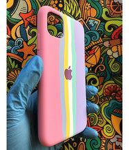 Load image into Gallery viewer, Pink Rainbow Luxury silicone case for Apple Iphone 11 PRO
