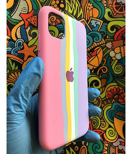 Pink Rainbow Luxury silicone case for Apple Iphone 11 PRO