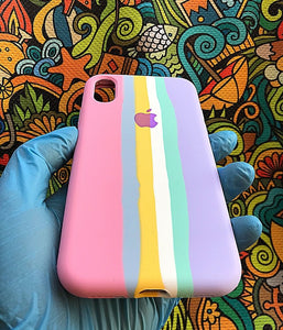 Pink Rainbow Luxury silicone case for Apple Iphone XR