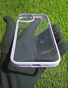 Purple metal lense transparent case for Apple Iphone 12 Pro Max