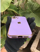 Load image into Gallery viewer, Purple 6D chrome with lense silicone case for Apple Iphone 11
