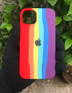 Red Rainbow Luxury silicone case for Apple Iphone 13