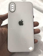 Load image into Gallery viewer, White glass camera protector premium case for Apple Iphone X/Xs
